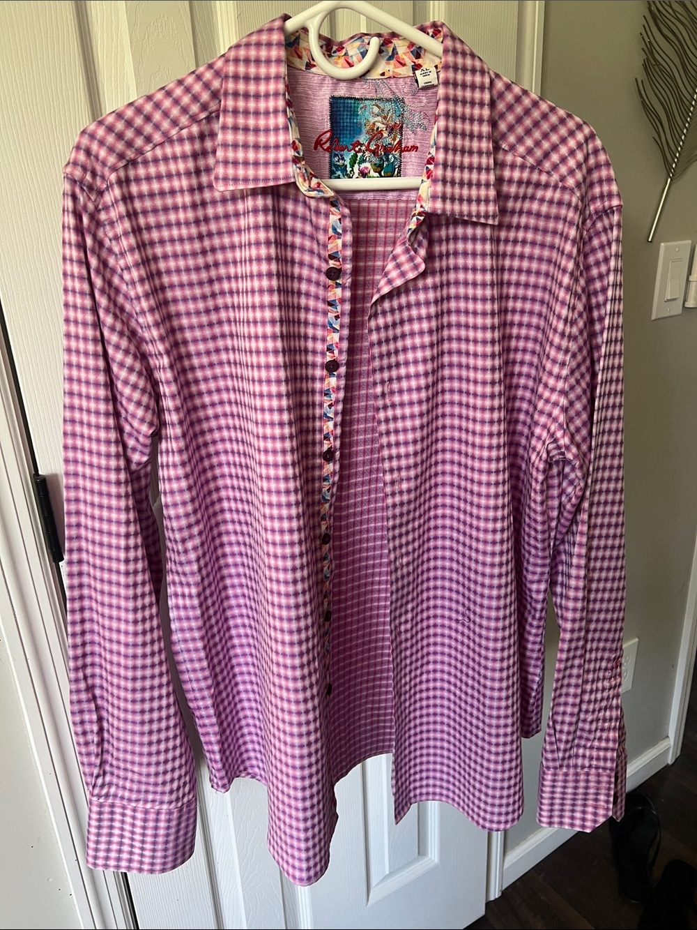 Robert Graham Pink & White Checked Dress Shirt